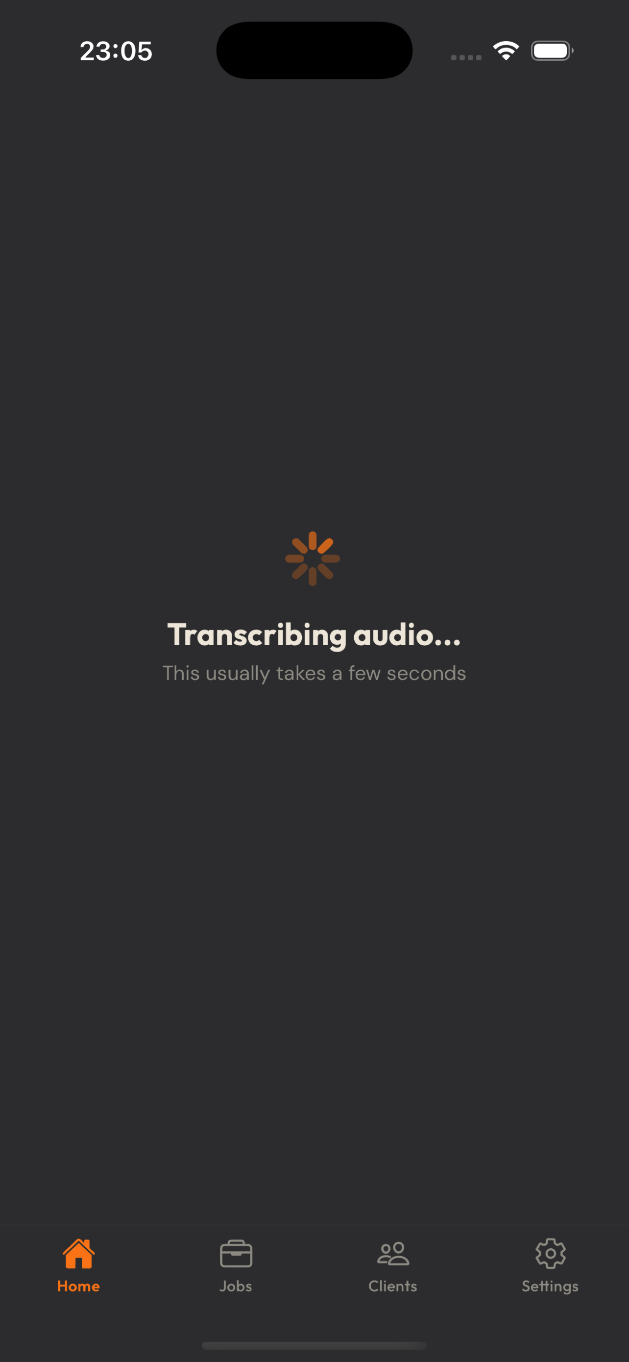 Live voice transcription in UteQuote